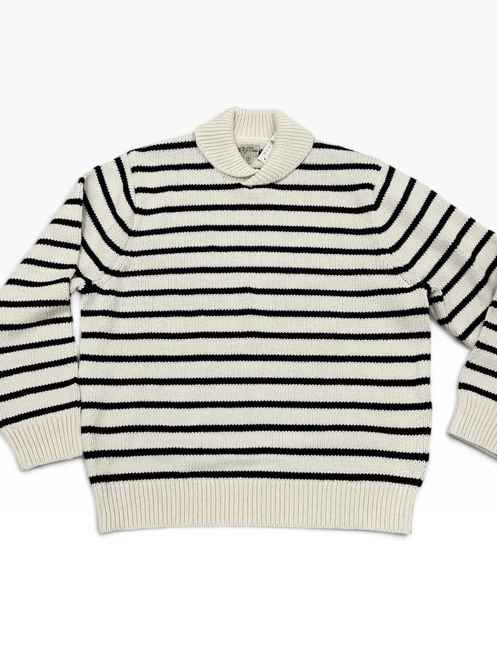 NWT J. Crew Marine Sweater Men’s XXL Navy White 100% Cotton Nautical Pullover